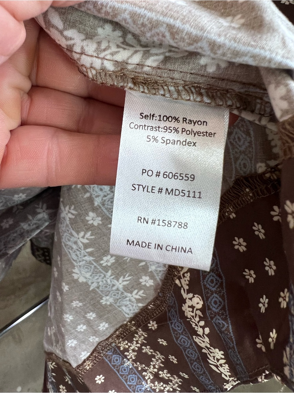 NWT MABEL Brown Patterned Prairie Dress, M - Picture 11 of 13